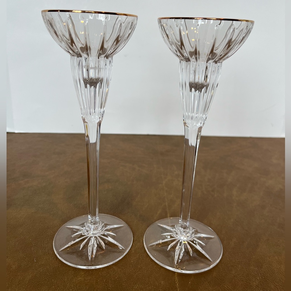 Mikasa Golden Tiara Crystal Candlestick Holders